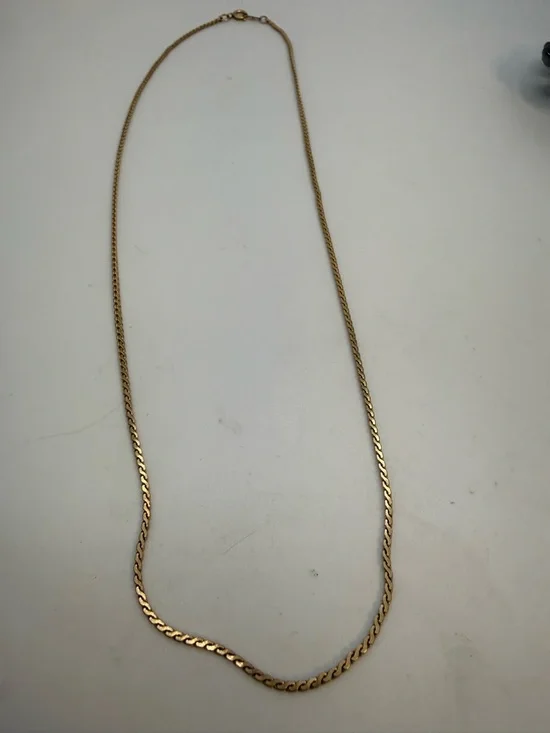 Vintage 12K Gold Filled 18” Herringbone Chain Necklace 1/20 12K Classic - Picture 1 of 3